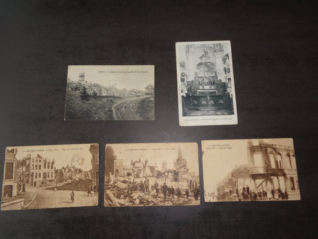 5 anciennes cartes postales de Herve, Collections, Enlèvement