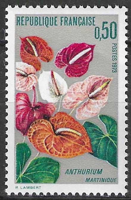 Frankrijk 1973 - Yvert 1738 - Anthurium (PF), Postzegels en Munten, Verzenden, Postfris