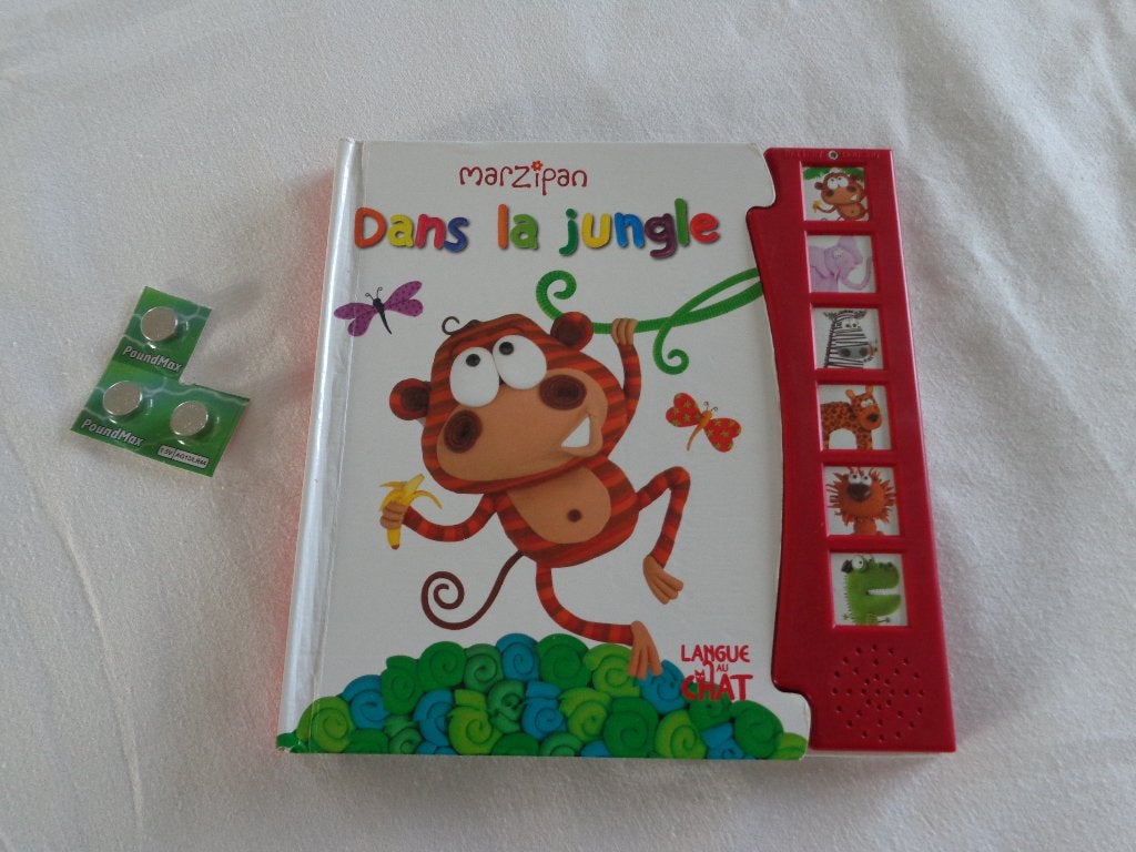 Livre musical "Dans la Jungle" - MARZIPAN - pages cartonnées, Livre à déplier, à toucher ou à découvrir, Enlèvement ou Envoi, Comme neuf