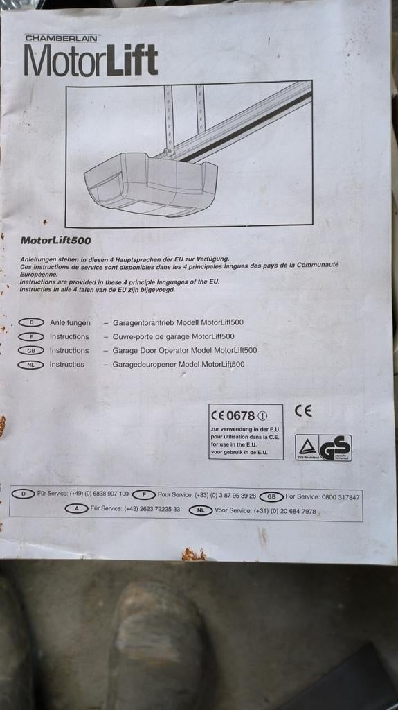 Chamberlain Motorlift 500, Ophalen