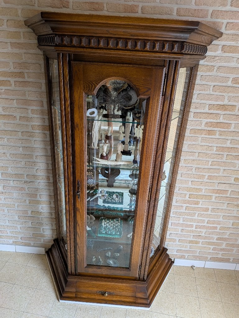 Vitrinekast in eik, Maison & Meubles, Armoires | Vitrines, Enlèvement