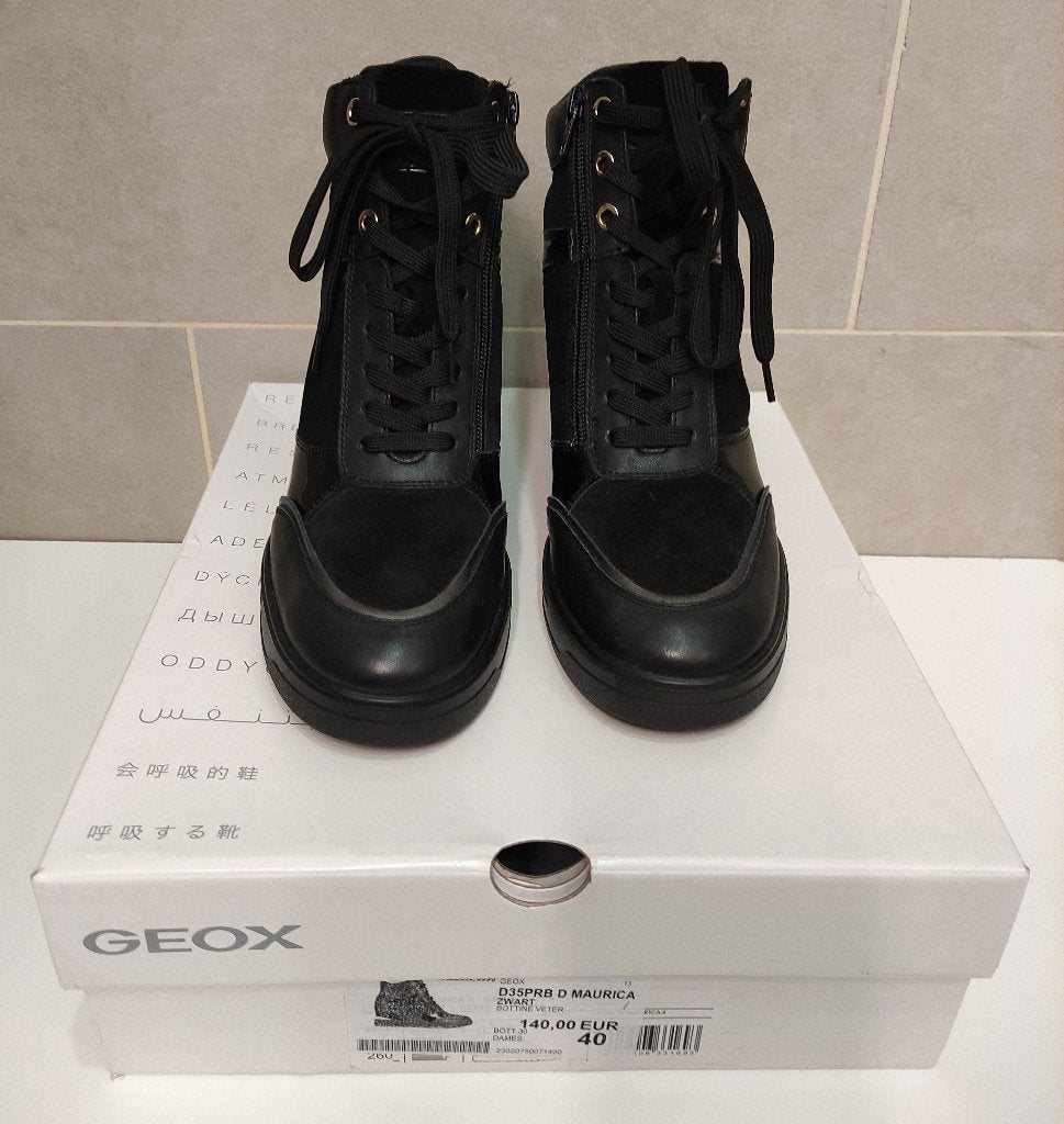 Geox Sneakers Maurica met sleehak mt 40, Geox, Zwart, Nieuw, Ophalen of Verzenden