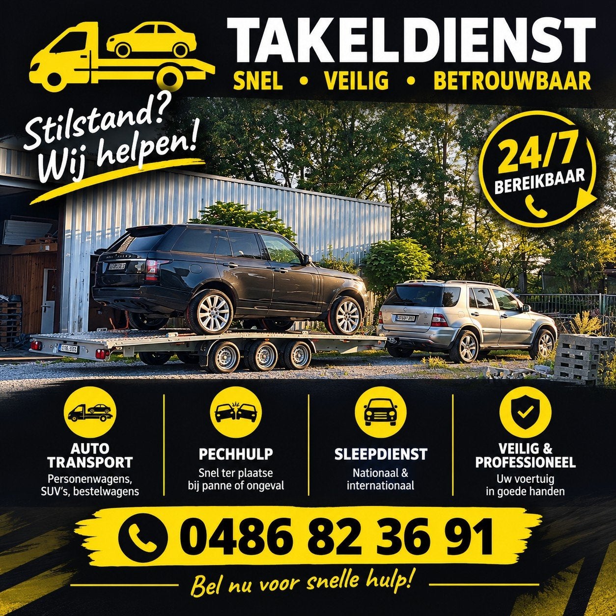 Takelwage takeldienst Autotransport Depannage