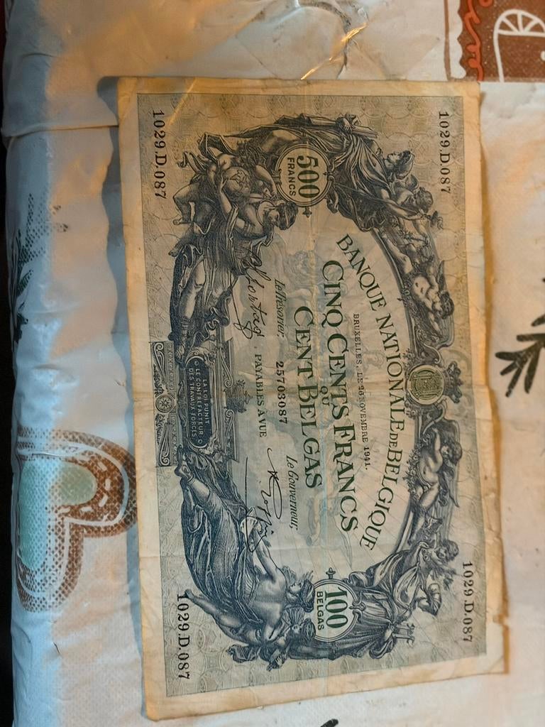 500 belgische francs, Ophalen of Verzenden, België, Los biljet