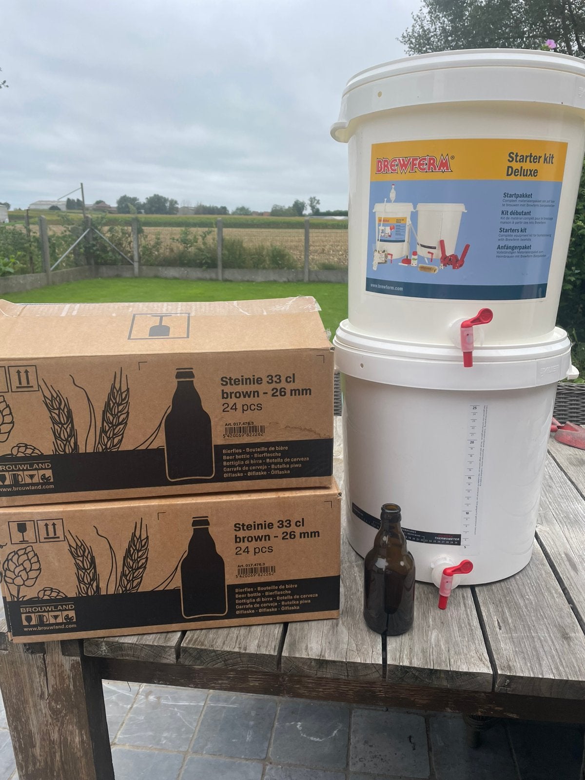 Startpakket bier brouwen en flesjes, Ophalen