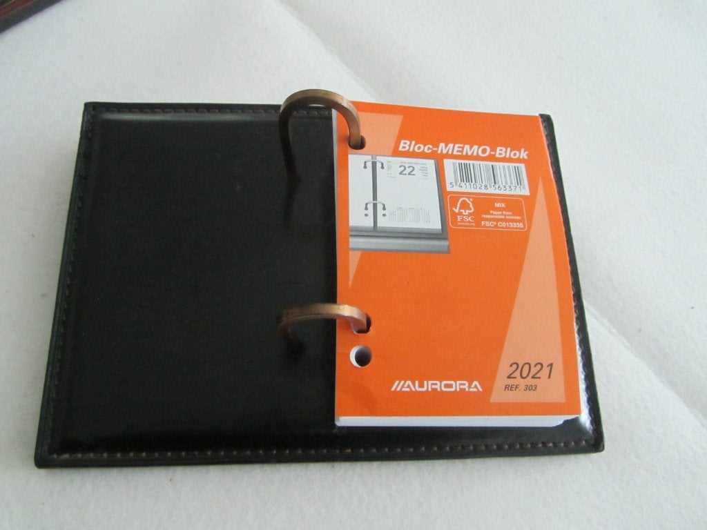 DELVAUX Zwarte leren bureauagenda met logo, Verzenden, Zwart