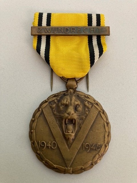 médaille m. 1940 avec boucle « ZWIJNDRECHT », Enlèvement ou Envoi, Armée de terre, Ruban, Médaille ou Ailes
