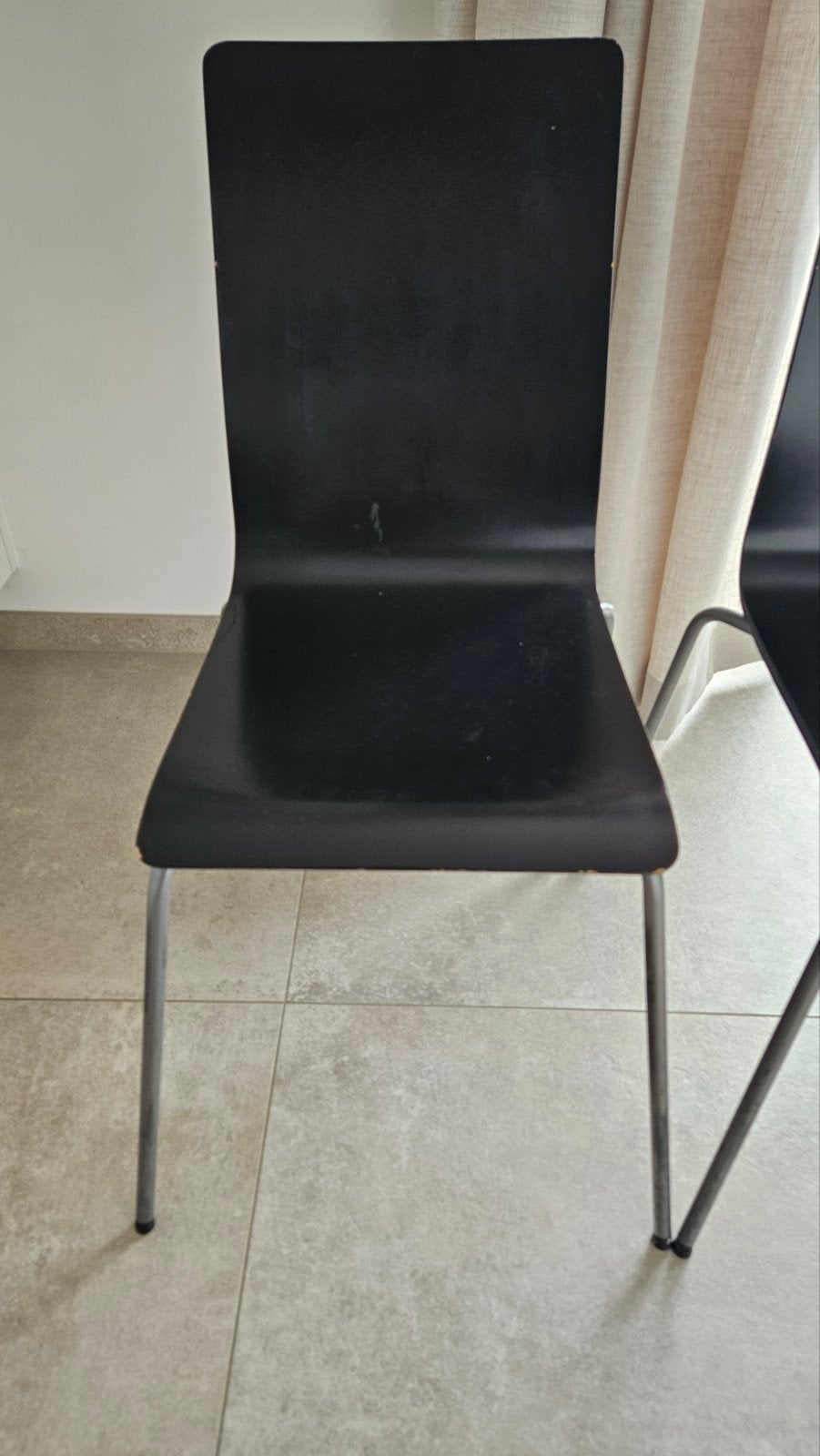4 zwarte stoelen  ikea, Enlèvement, Utilisé, Noir