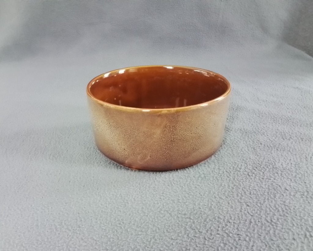 Bruine vintage kom - 15.5 cm diameter, Kan, Gebruikt, Vintage, Ophalen of Verzenden