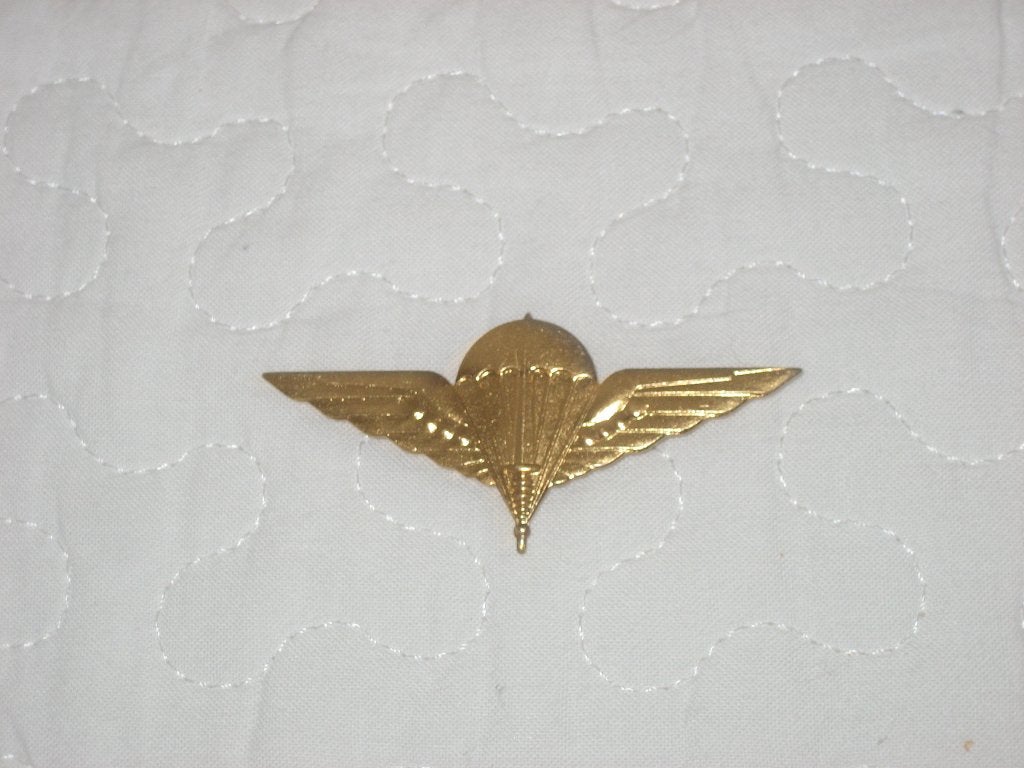 Mutskenteken HQ Para messing goudkleurig, Verzamelen, Ophalen of Verzenden, Landmacht, Embleem of Badge