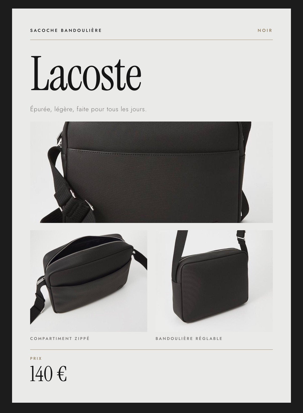 Sacoche LACOSTE, Handtassen en Accessoires, Ophalen
