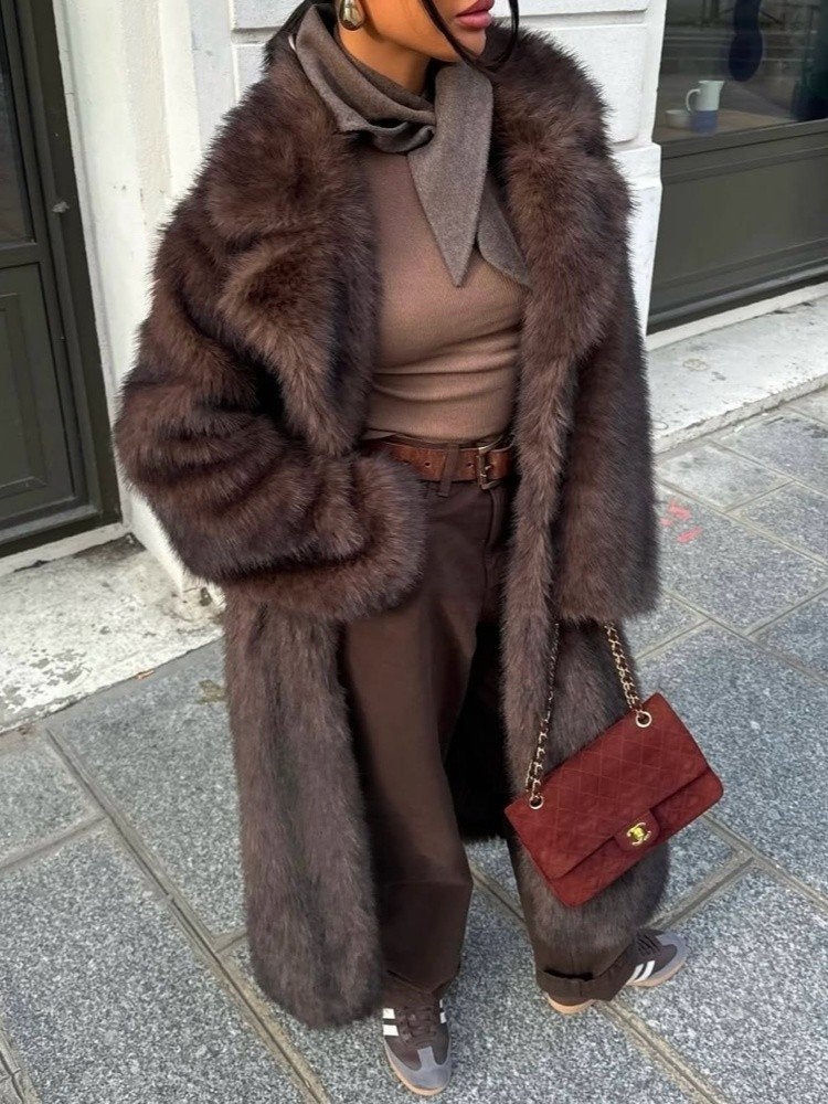 Manteau longue ,femme ,marron, en fausse fourrure de laine, Vêtements | Femmes, Vestes | Hiver, Brun, Enlèvement, Zara,, Taille 42/44 (L)