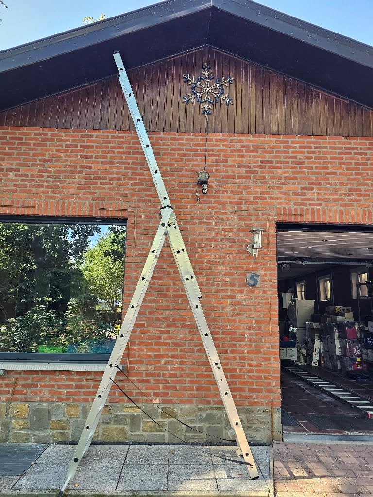 Aluminium reformladder 3 x 9 treden - Max 5,33 m - Bijstede, Doe-het-zelf en Bouw, Ophalen, Gebruikt, Ladder, 4 meter of meer