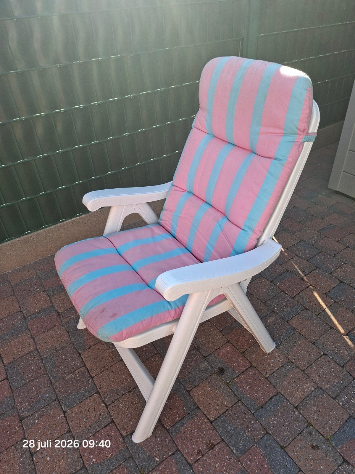Tuinzetel., Jardin & Terrasse, Chaises de jardin, Enlèvement, Utilisé, Plastique, Ajustable