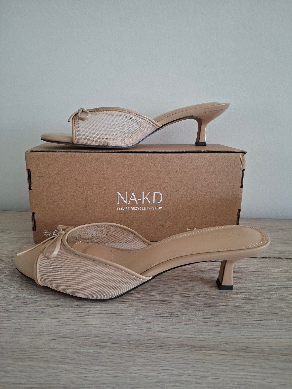 Mesh High Heels  Nude muiltjes Maat 41, Ophalen of Verzenden, Beige