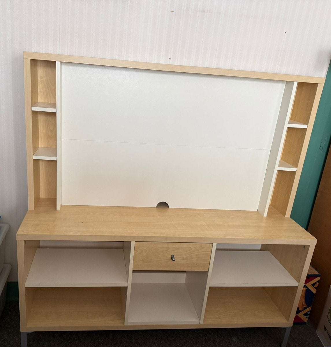 Meuble TV bois clair et blanc, Enlèvement