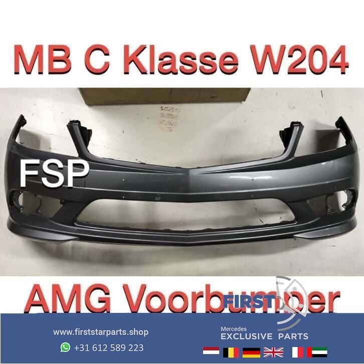W204 AMG Voorbumper Mercedes C Klasse 2007-2014 grijs MB 204, Auto-onderdelen, Gebruikt, -, Voor, Ophalen of Verzenden