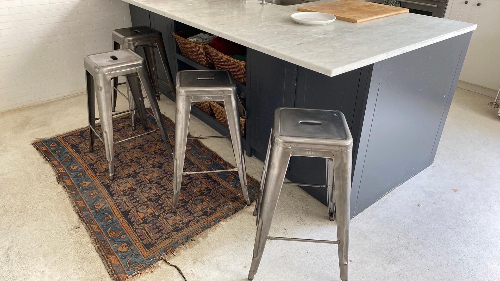 Lot 4 tabourets de Bar Tolix vintage design industriel 75 cm, 4 tabourets, Enlèvement, Métal