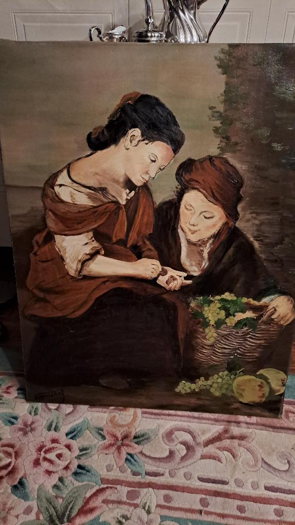 Schilderij "de kleine fruitverkoper", Huis en Inrichting, Woonaccessoires | Schilderijen, Tekeningen en Foto's, Ophalen, Schilderij