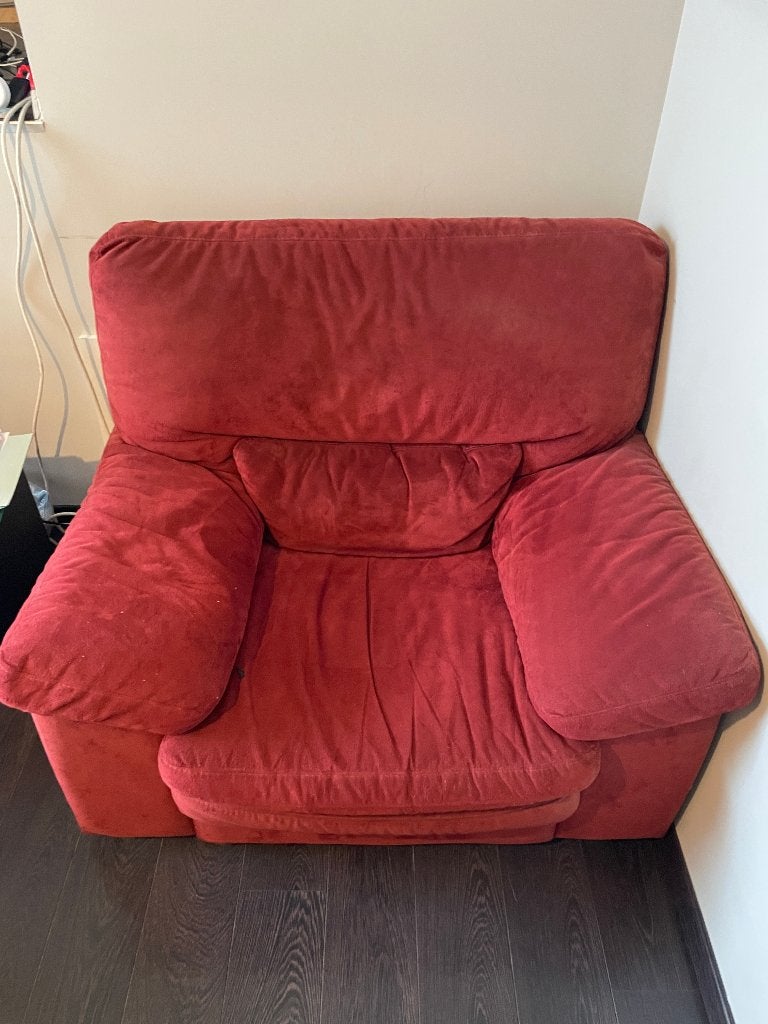 1 persoonszetel Alcantara - Rood, Maison & Meubles, Canapés | Salons, 75 à 100 cm, Moins de 150 cm, Banc droit, Une personne