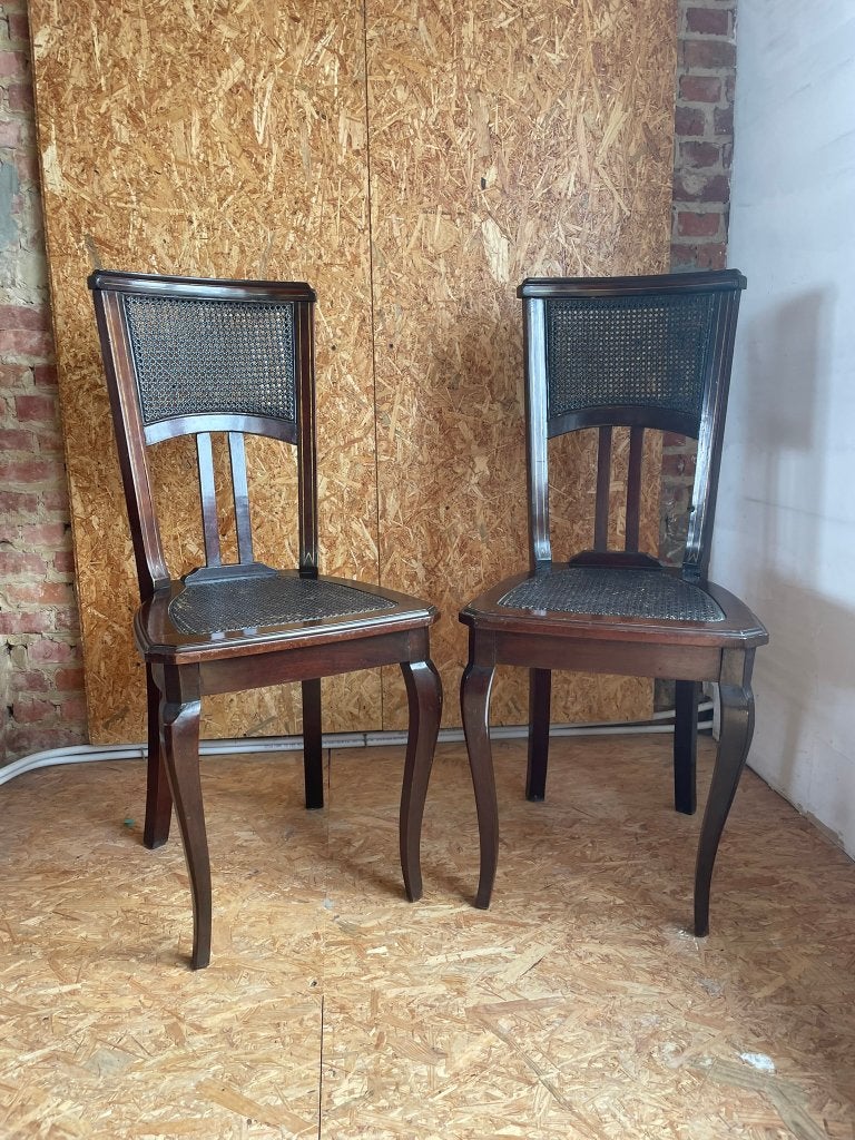 Set de 2 chaises vintage en bois, Antiquités & Art, Enlèvement