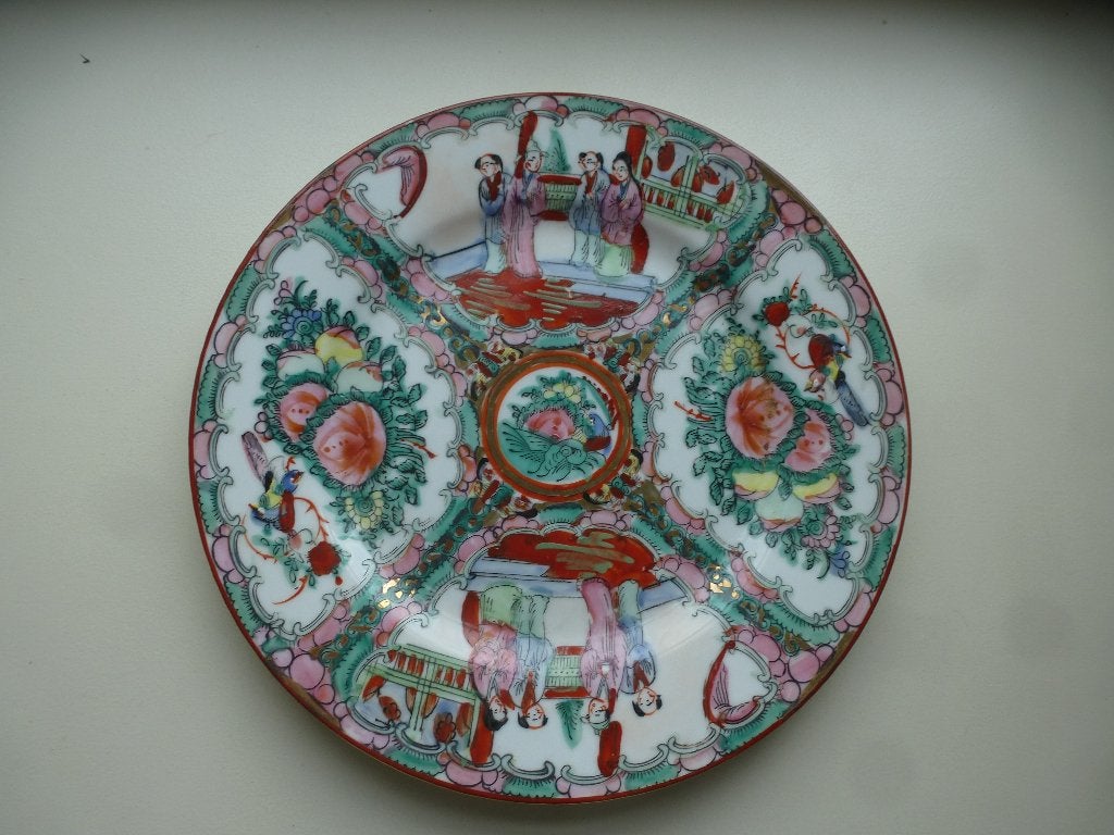 vintage CHINEES PORCELEINEN SIERBORD hand geschilderd, Ophalen of Verzenden