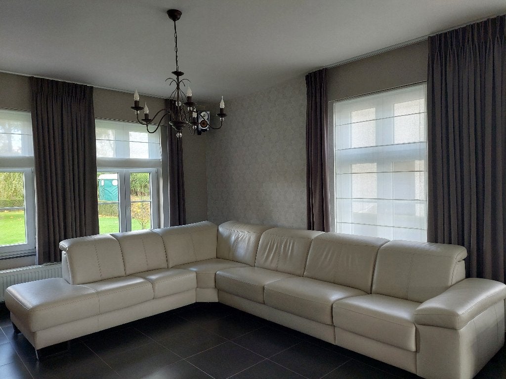 lederen salon ( hoekzetel ), Huis en Inrichting, Ophalen, Gebruikt, Leer, Modern