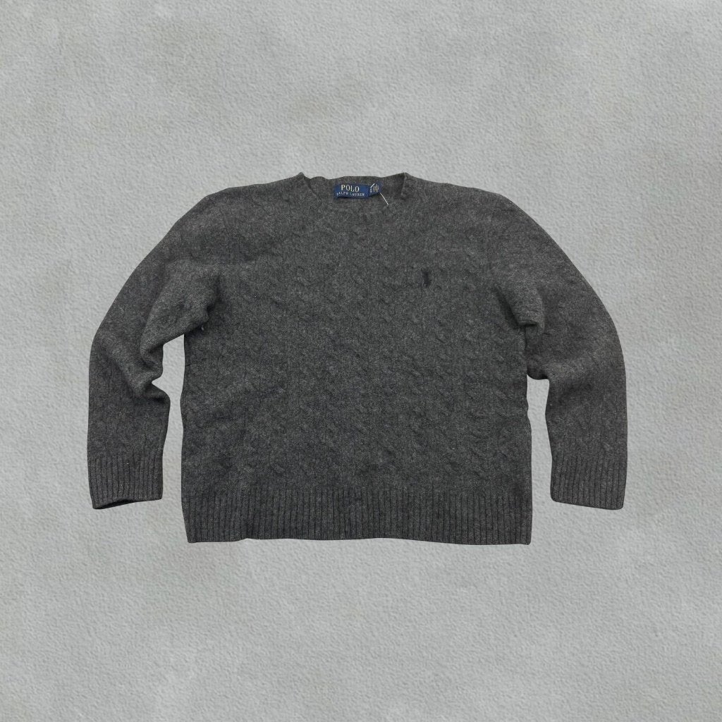 Grijze Ralph Lauren gebreide trui - Dames S - Zeer goed, Verzenden, Zo goed als nieuw, Ralph Lauren, Maat 36 (S)