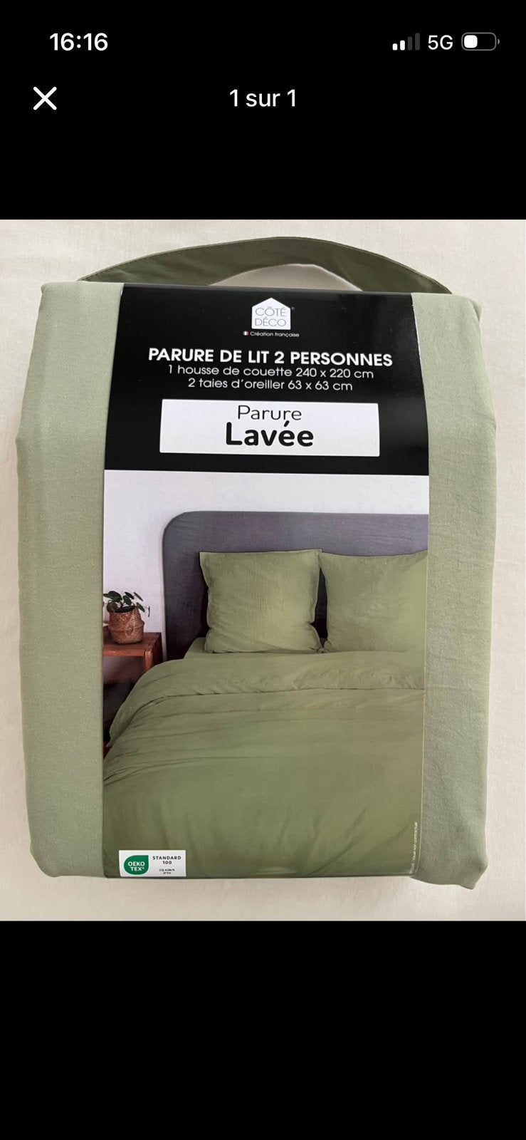 Parure de lit 2 personnes, Maison & Meubles, Enlèvement ou Envoi, Comme neuf, Parure de lit