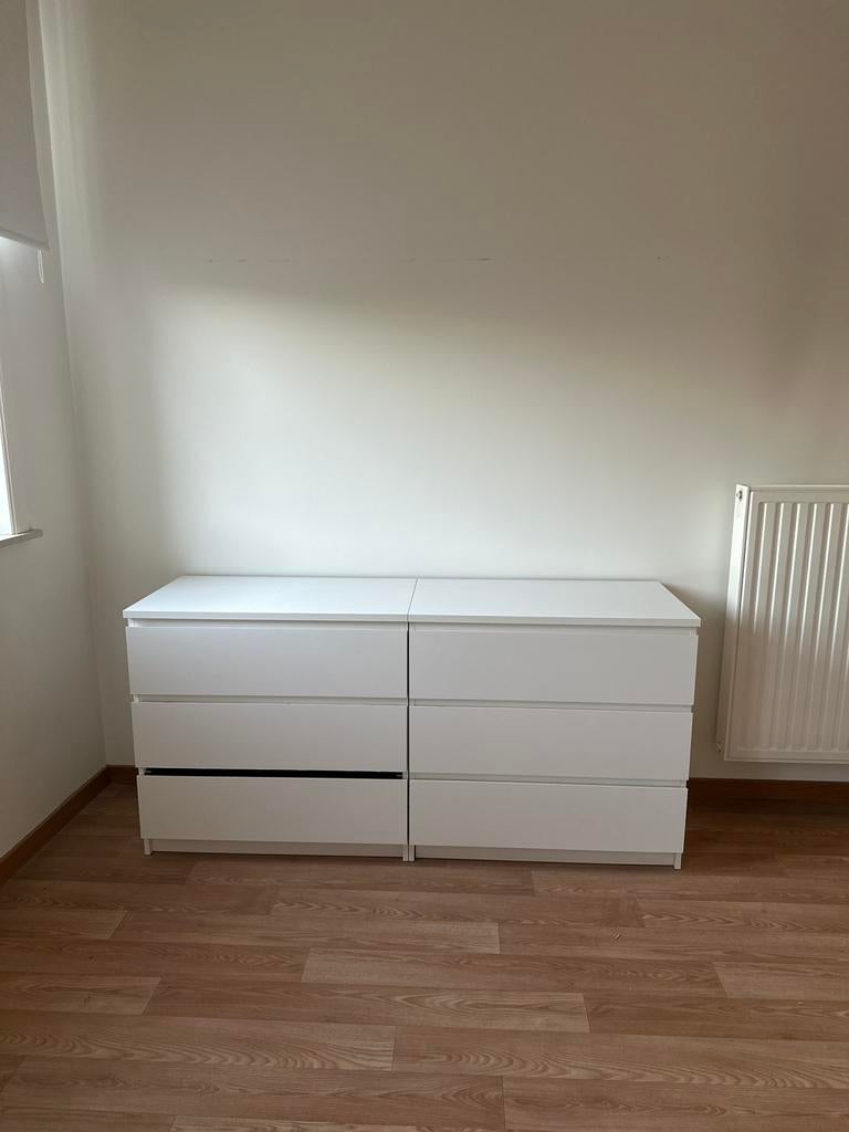 2 IKEA ladekasten MALM wit, Maison & Meubles, Armoires | Commodes, Comme neuf, Enlèvement
