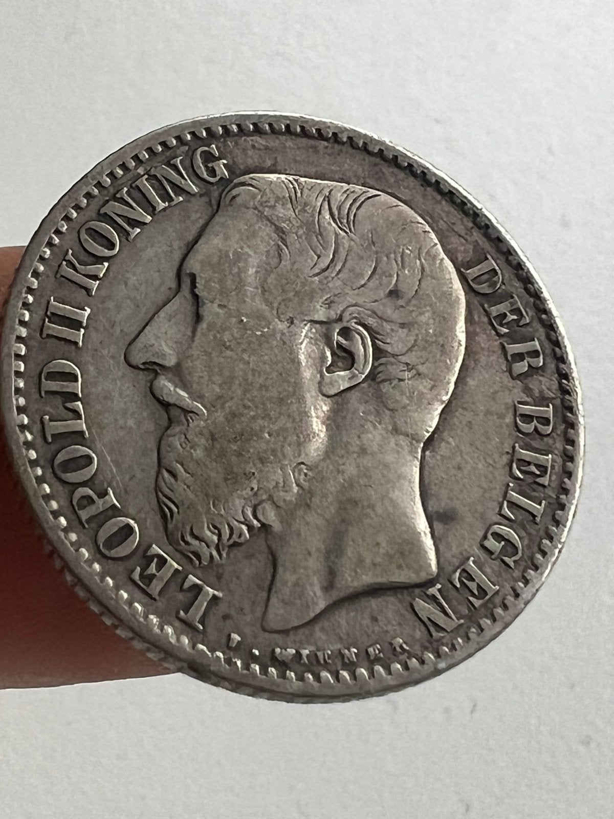 1 franc Belgique 1887 Léopold II - argent AG, Enlèvement