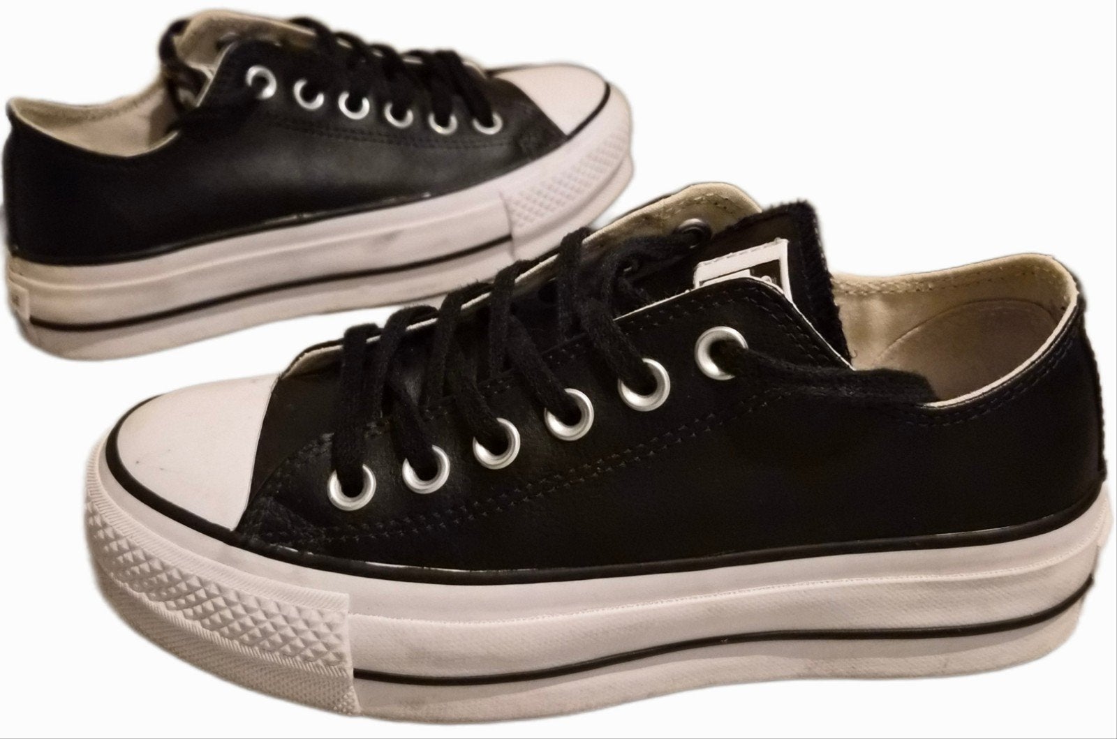 Plateforme élévatrice Converse en cuir taille basse 36, Enlèvement ou Envoi, Sneakers et Baskets, Converse All Stars, Porté