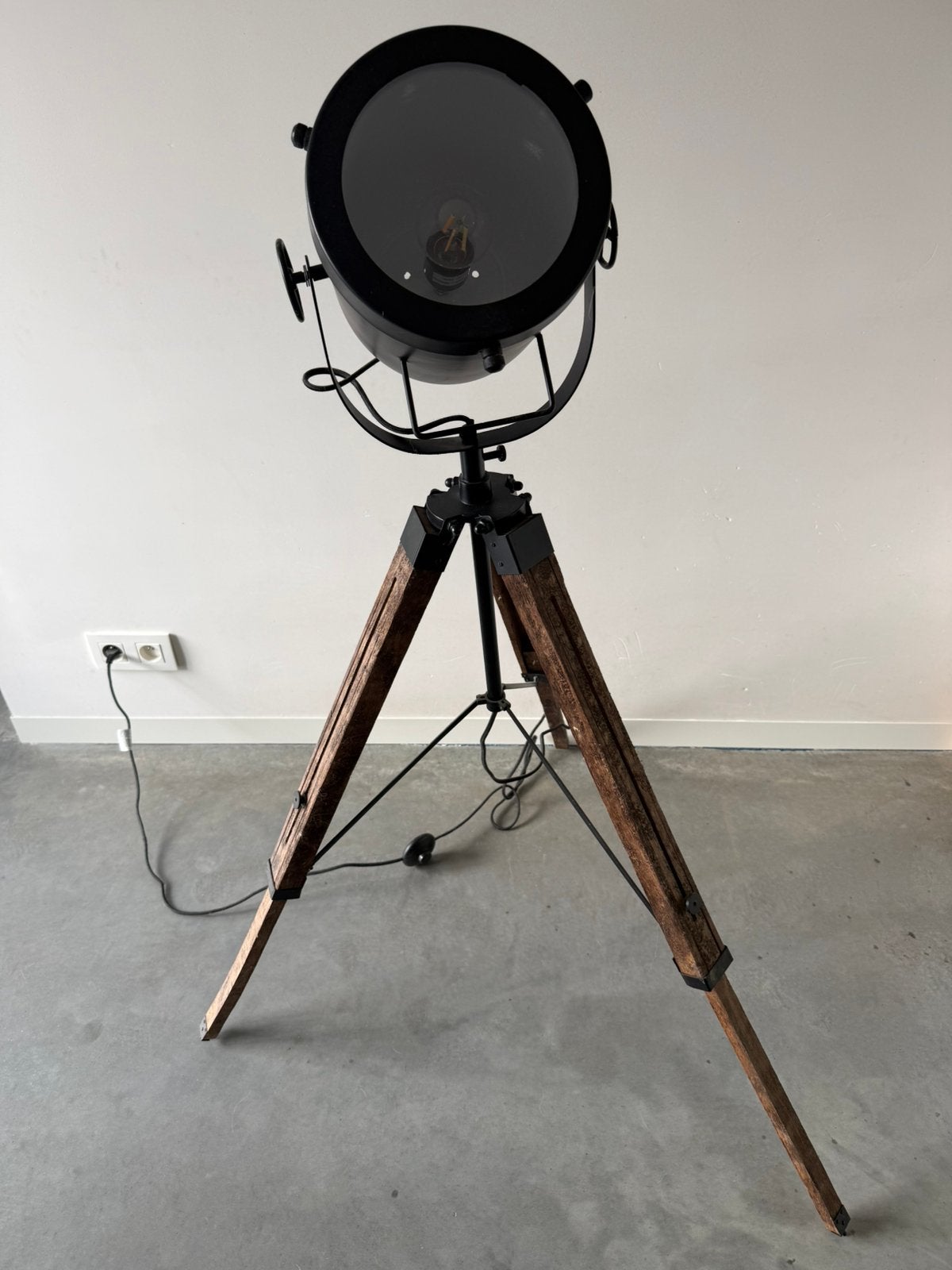 Industriële staande vloerlamp, Enlèvement, Comme neuf, Verre