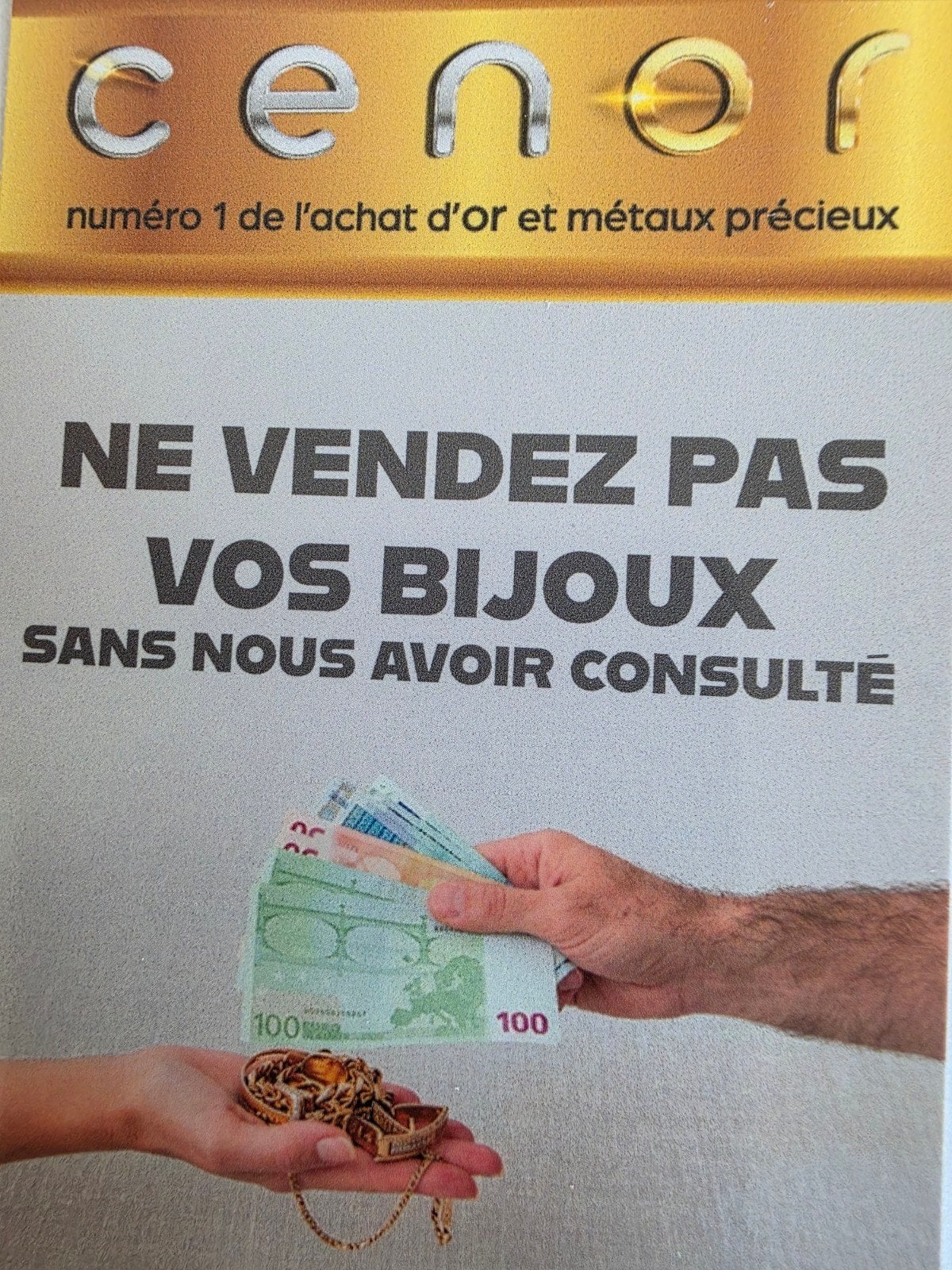 CENOR NUMÉRO 1 DE L'ACHAT D'OR ET MÉTAUX PRÉCIEUX, Enlèvement ou Envoi, Or