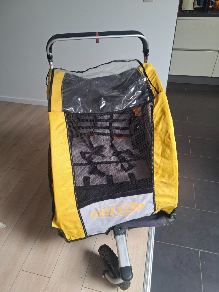 Maxxus fietskar en wandelwagen voor 2 kinderen – 3-in-1, Ophalen, Gebruikt, Vering, 20 tot 40 kg