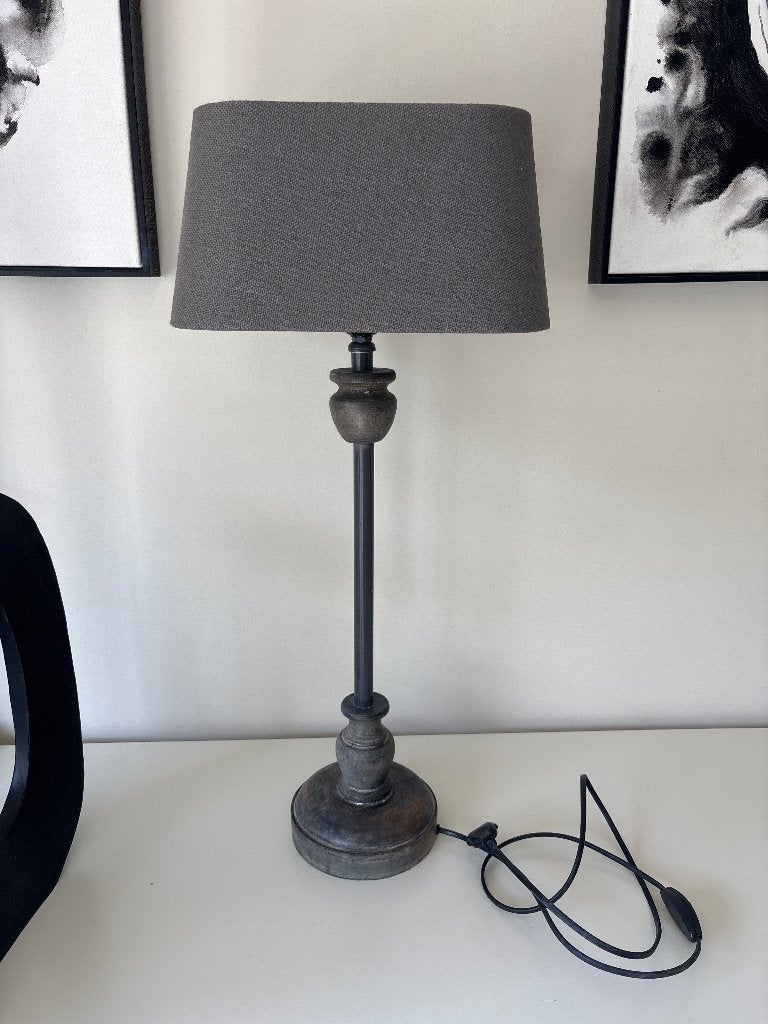 Landelijke lampadaire, Ophalen, 68 cm, Met kap, Grijs