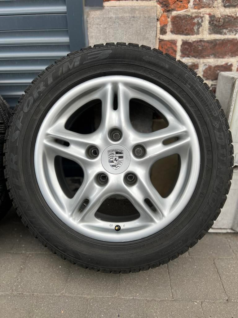 4 jantes porsches montées sur pneus + 4 pneus gratuits, Enlèvement, Pneu(s)