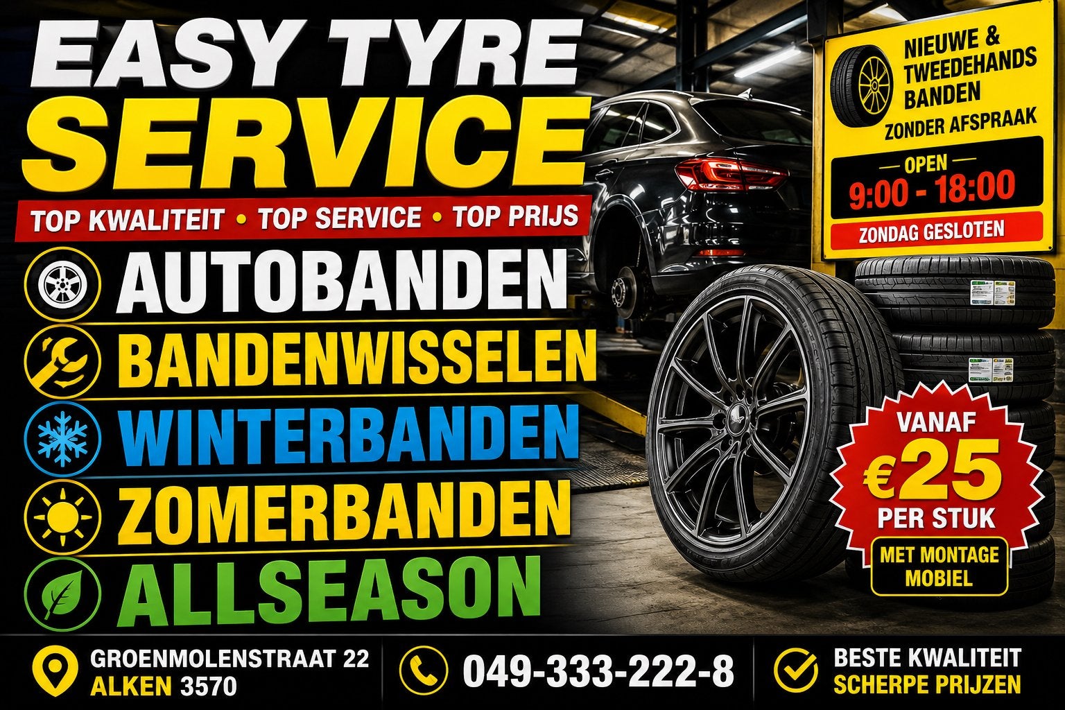 Autobanden BandenWisselen Winterbanden Zomerbanden AllSeaso, Ophalen of Verzenden