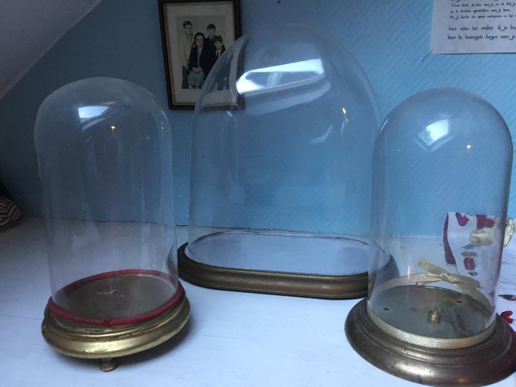3 Glazen koepels om iets leuks in te zetten/globes, Enlèvement