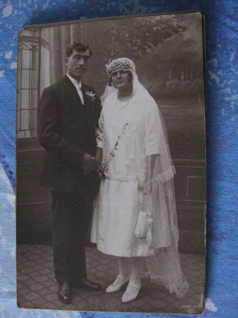 Vintage bruidspaar bruiloft huwelijk foto 5, Foto, Klederdracht, Ophalen of Verzenden, Zo goed als nieuw
