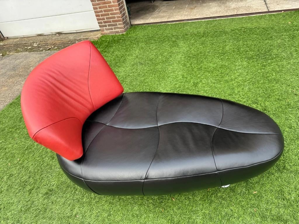 LEOLUX Kikko relax bank lounge design bank /fauteuil leer, Maison & Meubles, Chaises, Comme neuf, Une, Bois, Cuir, Métal, Tissus
