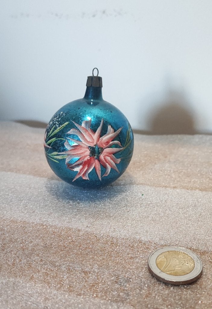5 grote vintage glazen kerstballen, Diversen, Ophalen of Verzenden, Gebruikt