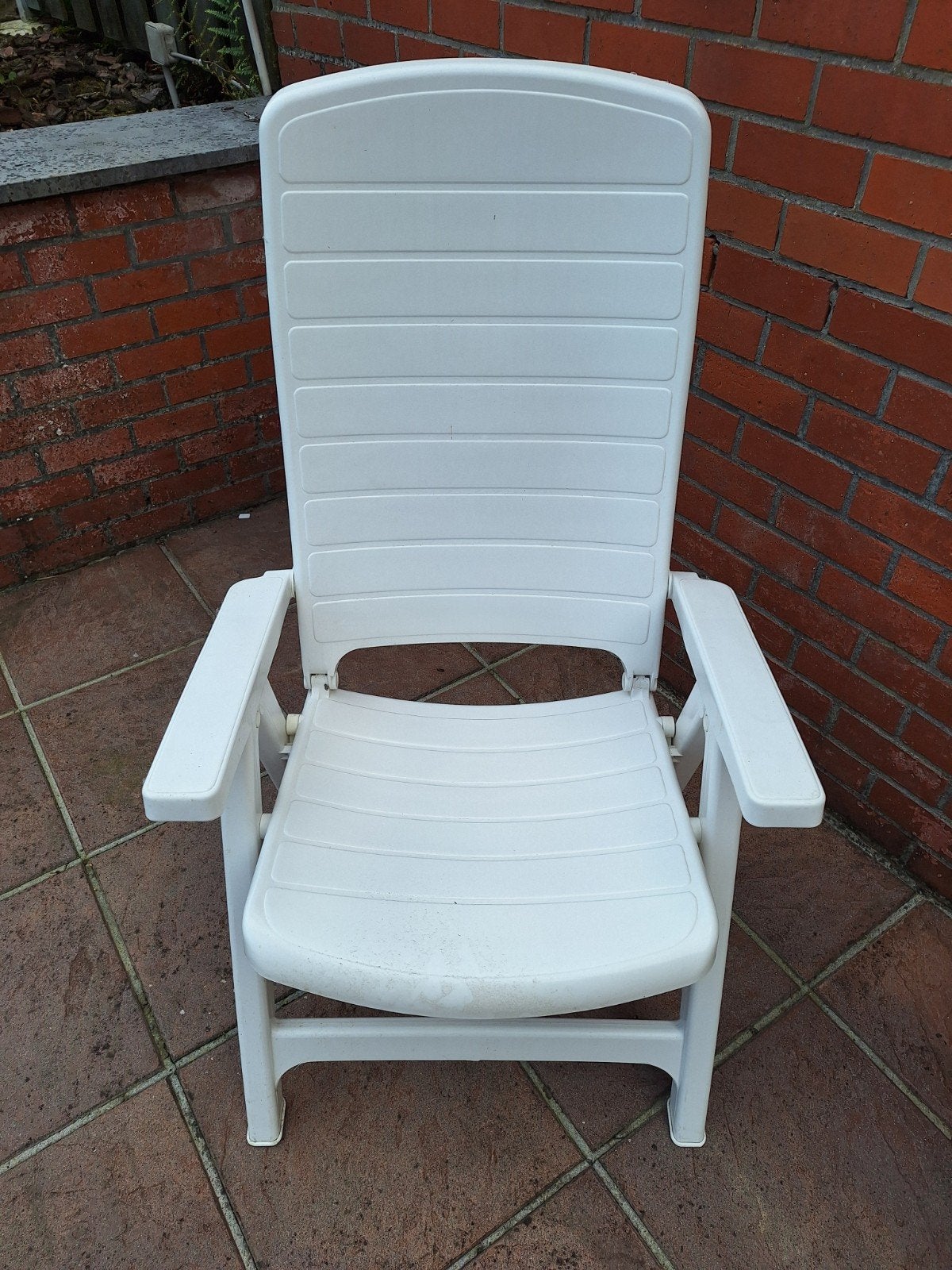 Chaise de jardin blanche réglable 2 pièces, Jardin & Terrasse, Chaises de jardin, Enlèvement, Pliant