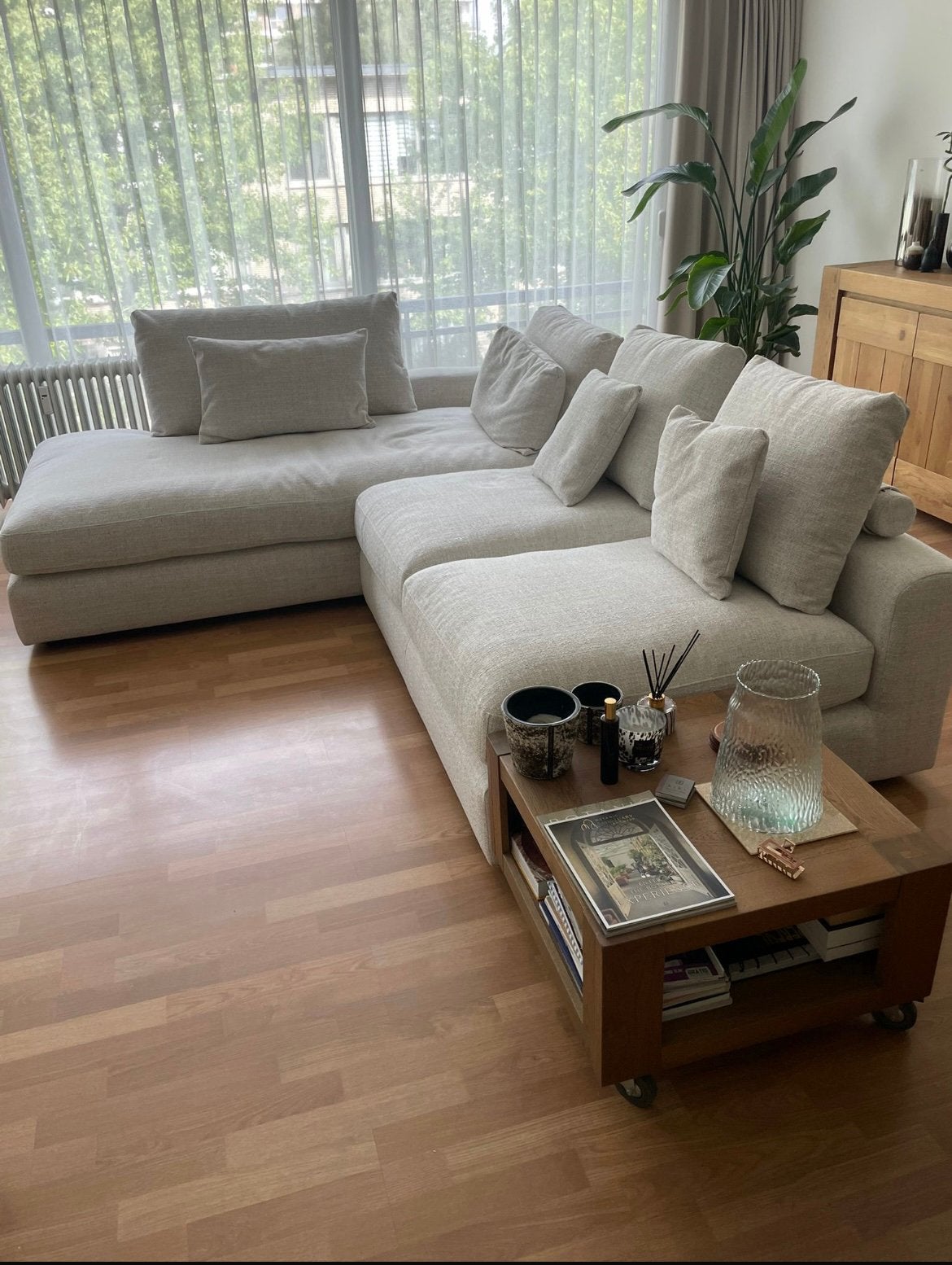 Canapé blanc cassé bouclé Nouveau !, Enlèvement, Neuf, Tissus, Tijdloos