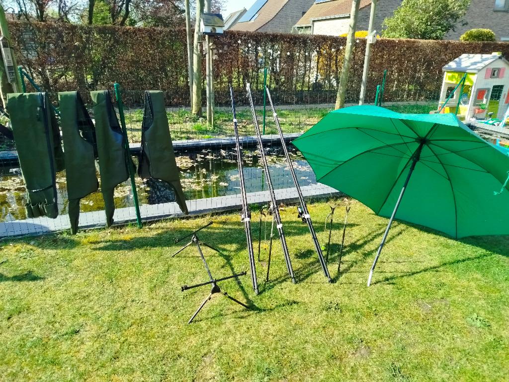 Karpergerief, karperstokken, biepers, kleine rodpod,..., Watersport en Boten, Ophalen, Molen