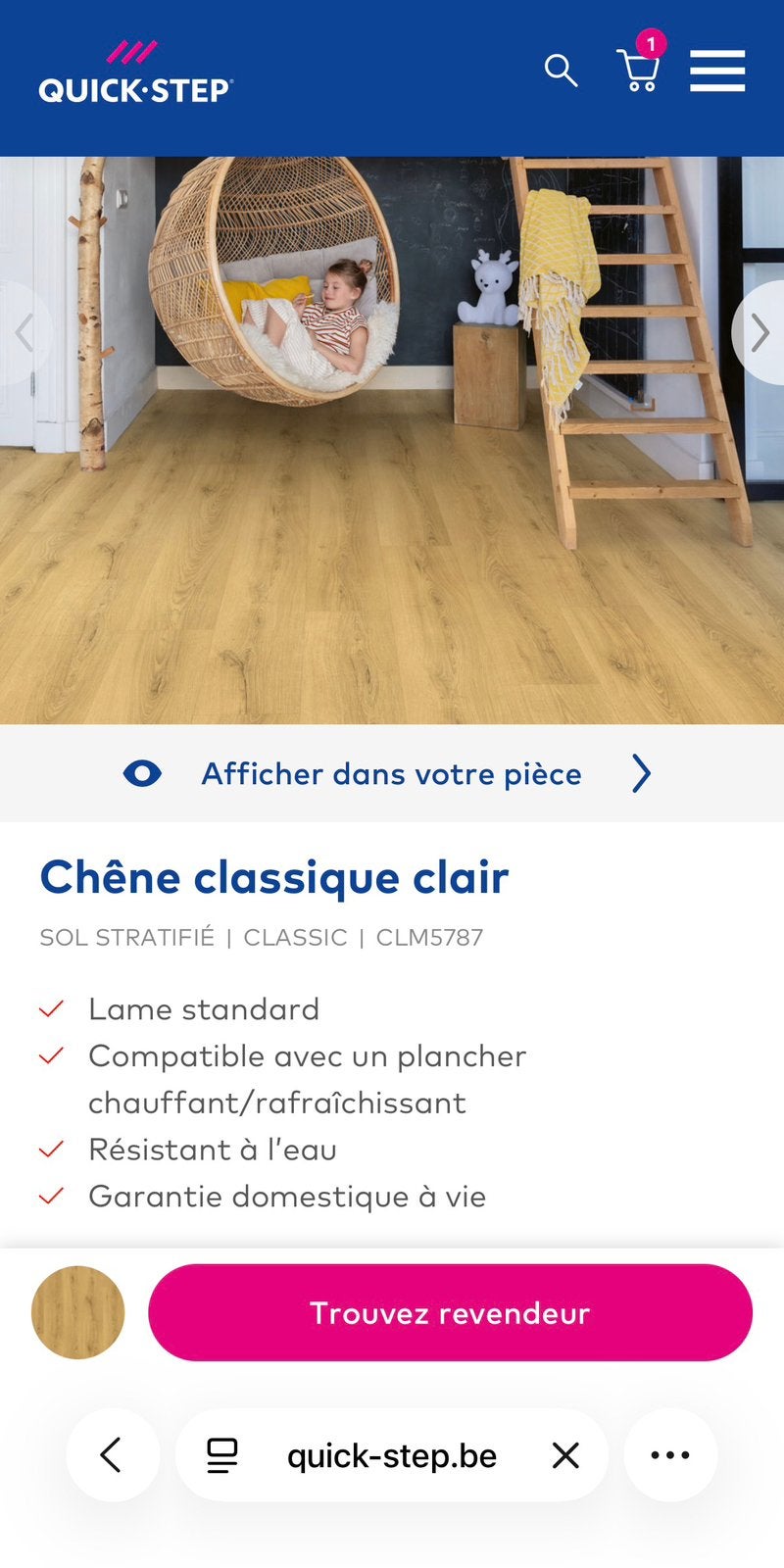 Parquet Quick step, Maison & Meubles, Enlèvement, Neuf