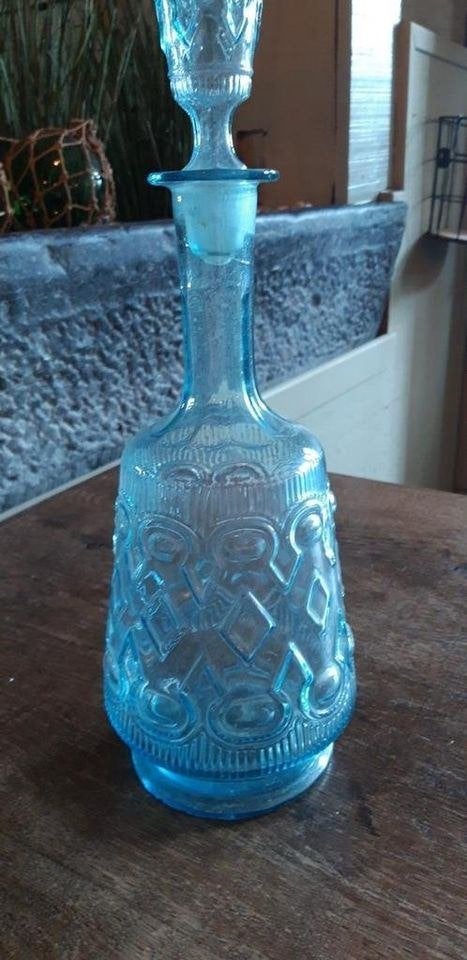 Empoli karaf genie botle transparant blauw, Ophalen of Verzenden