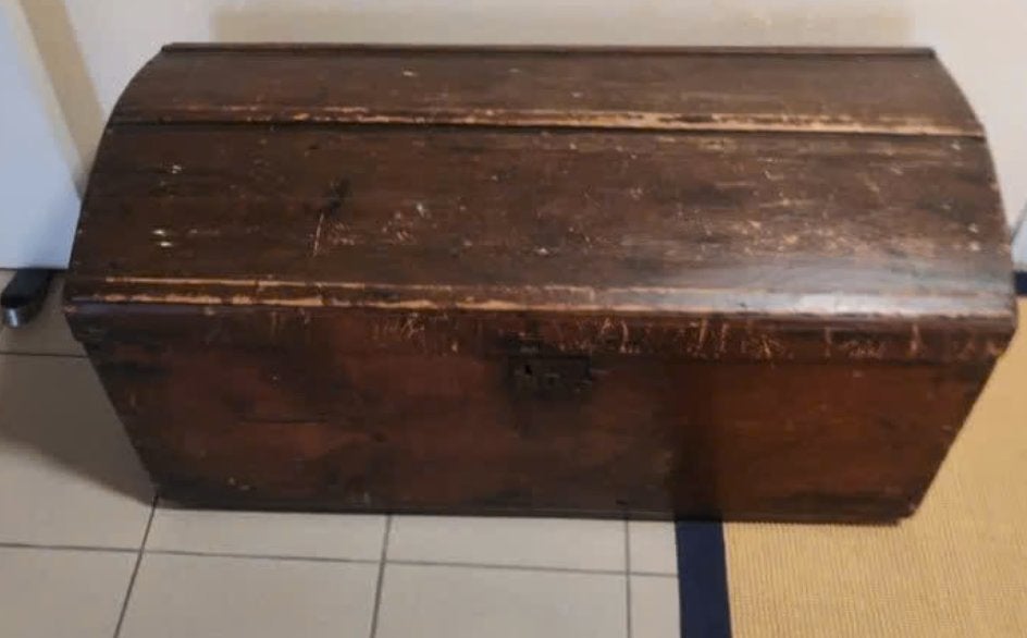 Houten koffer, Ophalen, Gebruikt, Eikenhout