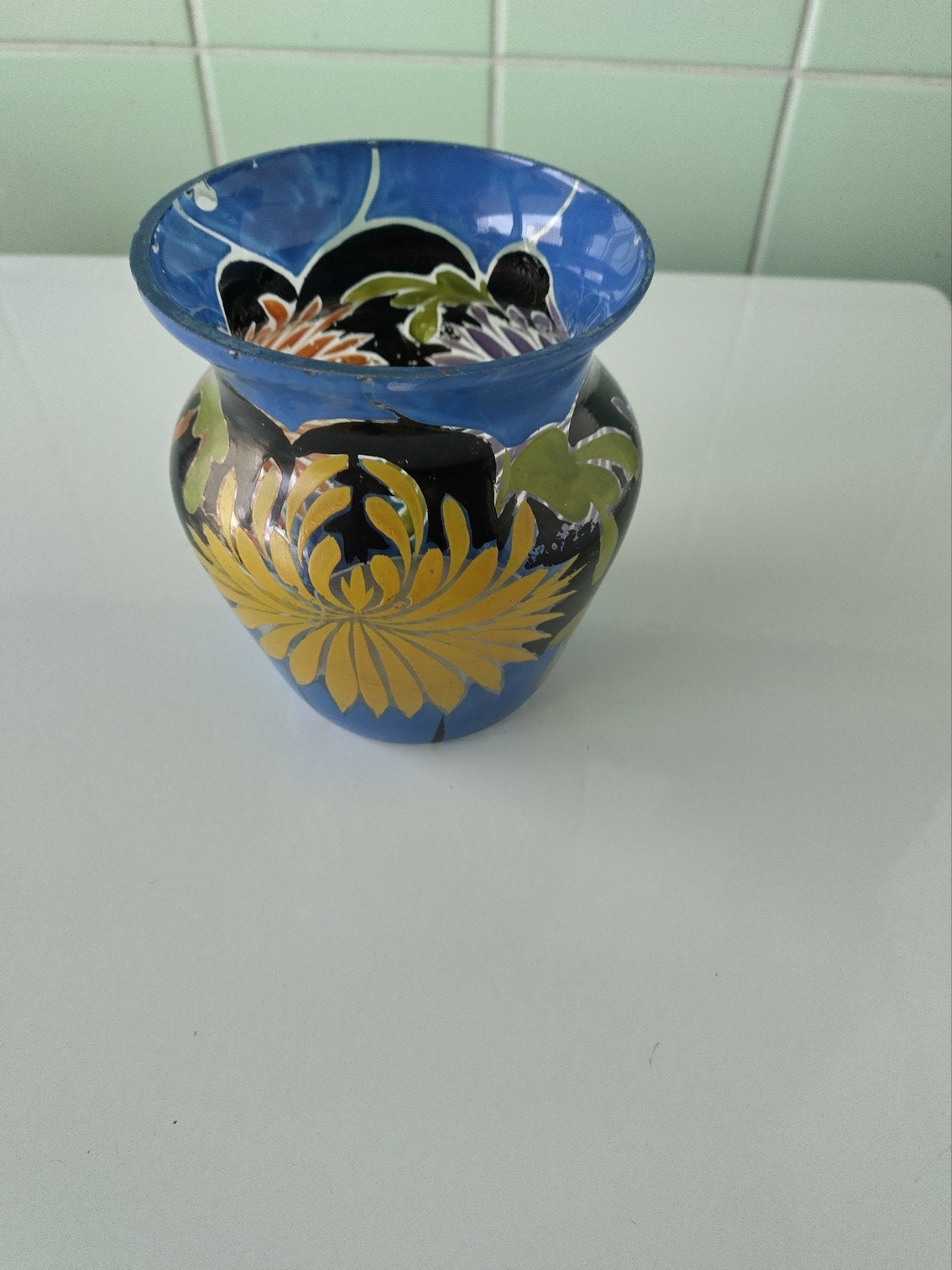 Klein Vaasje Glas 13x10cm AFHALING LEES BESCHRIJVING, Ophalen