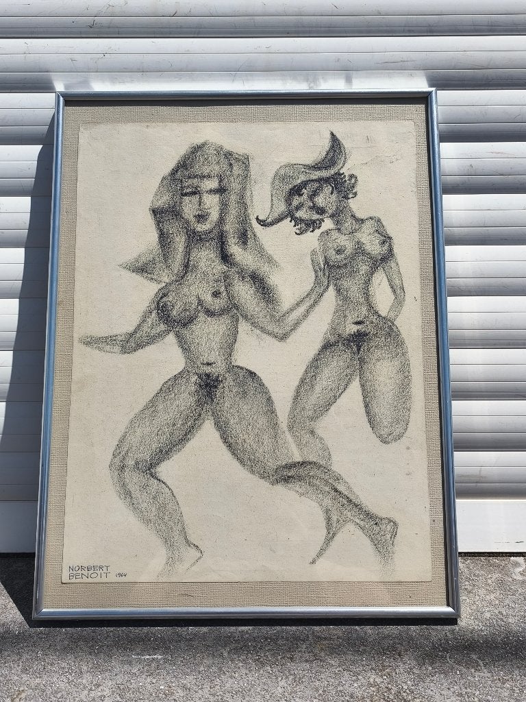 Dessin signe Norbert benoit 1964, Enlèvement ou Envoi
